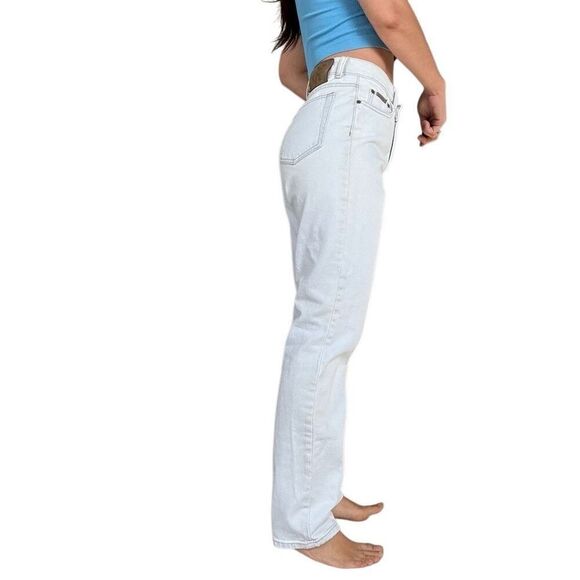 Vintage 90s Calvin Klein Straight Leg White Mom Jeans High Rise Size 10 USA Made - Picture 3 of 12